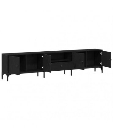 vidaXL TV Cabinet Black oak 200 x 25 x 44 cm Engineered wood