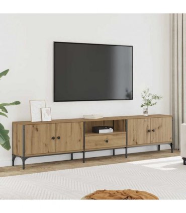 vidaXL TV Cabinet with Drawer Artisan Oak 200x25x44 cm Engineered Wood