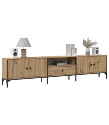 vidaXL TV Cabinet with Drawer Artisan Oak 200x25x44 cm Engineered Wood