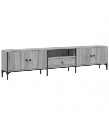 vidaXL TV Cabinet with Drawer Grey Sonoma 200x25x44 cm Engineered Wood