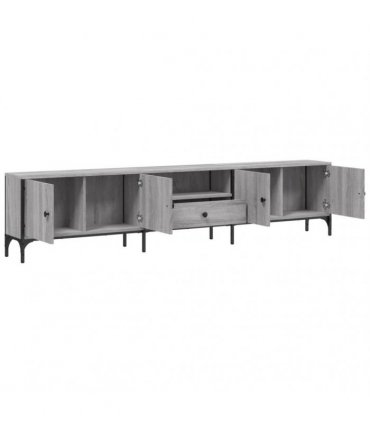 vidaXL TV Cabinet with Drawer Grey Sonoma 200x25x44 cm Engineered Wood