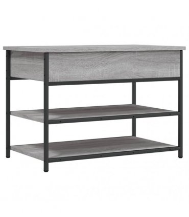 vidaXL Shoe Bench Grey Sonoma 70x42.5x50 cm Engineered Wood — Size: 70 x 42.5 x 50 cm