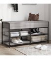 vidaXL Shoe Bench Grey Sonoma 100x42.5x50 cm Engineered Wood — Size: 100 x 42.5 x 50 cm