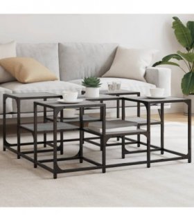 vidaXL Coffee Table Grey Sonoma 91x91x40 cm Engineered Wood — Size: 91 x 91 x 40 cm
