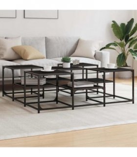 vidaXL Coffee Table Black 121x121x40 cm Engineered Wood — Size: 121 x 121 x 40 cm