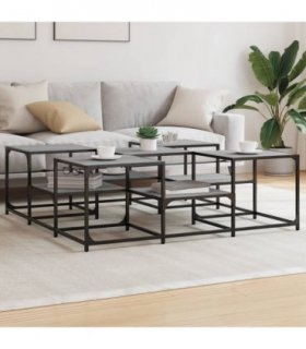 vidaXL Coffee Table Grey Sonoma 121x121x40 cm Engineered Wood — Size: 121 x 121 x 40 cm