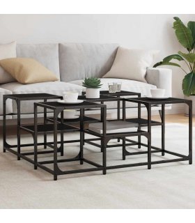 vidaXL Coffee Table Black 91x91x40 cm Engineered Wood — Size: 91 x 91 x 40 cm