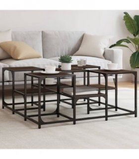 vidaXL Coffee Table Brown Oak 91x91x40 cm Engineered Wood — Size: 91 x 91 x 40 cm