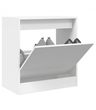 vidaXL Shoe Cabinet White 60x34x63.5 cm Engineered Wood — Size: 60 x 34 x 63.5 cm