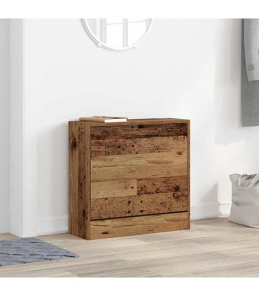 vidaXL Shoe Cabinet with Door Old Wood 60 x 21 x 57 cm Engineered Wood