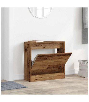 vidaXL Shoe Cabinet with Door Old Wood 60 x 21 x 57 cm Engineered Wood