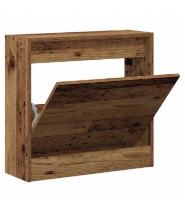 vidaXL Shoe Cabinet with Door Old Wood 60 x 21 x 57 cm Engineered Wood