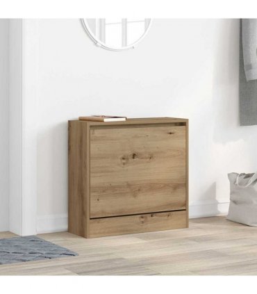 vidaXL Shoe Cabinet Artisan Oak 60 x 21 x 57 cm Engineered Wood