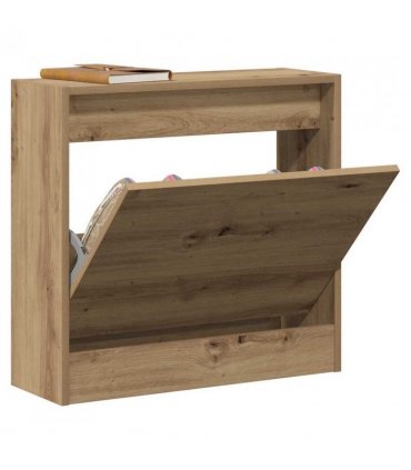 vidaXL Shoe Cabinet Artisan Oak 60 x 21 x 57 cm Engineered Wood