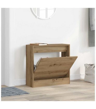 vidaXL Shoe Cabinet Artisan Oak 60 x 21 x 57 cm Engineered Wood