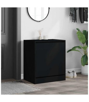 vidaXL Shoe Cabinet | Black | Engineered wood | Compact | Shoe Cabinet — Size: 60 x 42 x 69 cm