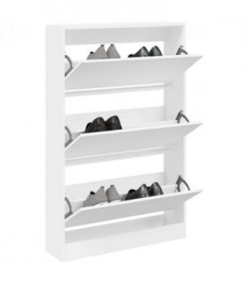 vidaXL Shoe Cabinet White 80x21x125.5 cm Engineered Wood — Size: 80 x 21 x 125.5 cm