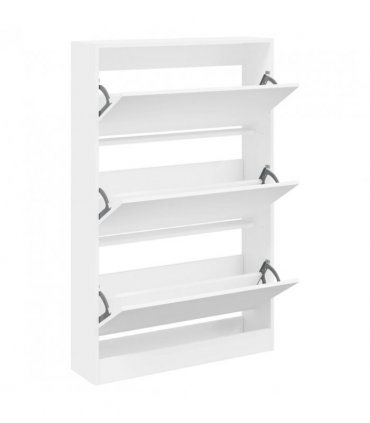 vidaXL Shoe Cabinet White 80x21x125.5 cm Engineered Wood — Size: 80 x 21 x 125.5 cm