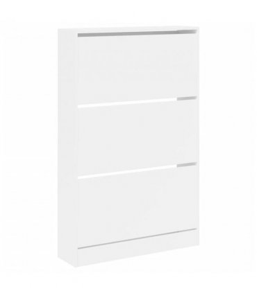 vidaXL Shoe Cabinet White 80x21x125.5 cm Engineered Wood — Size: 80 x 21 x 125.5 cm
