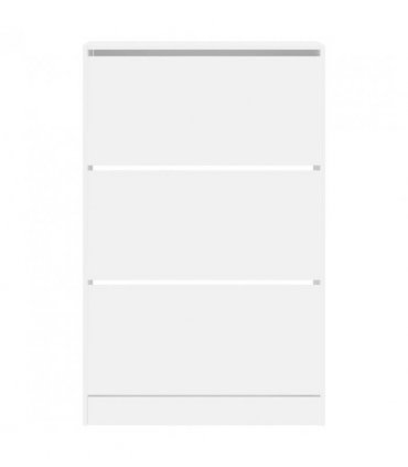 vidaXL Shoe Cabinet White 80x21x125.5 cm Engineered Wood — Size: 80 x 21 x 125.5 cm