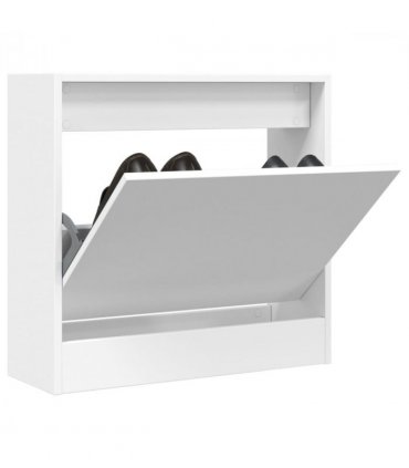 vidaXL Shoe Cabinet White 60x21x57 cm Engineered Wood — Size: 60 x 21 x 57 cm