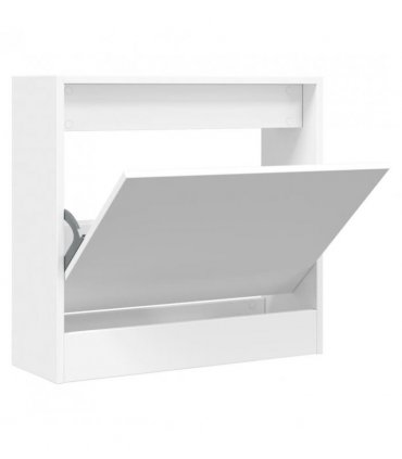 vidaXL Shoe Cabinet White 60x21x57 cm Engineered Wood — Size: 60 x 21 x 57 cm