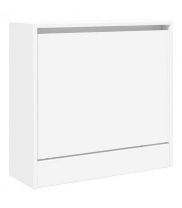 vidaXL Shoe Cabinet White 60x21x57 cm Engineered Wood — Size: 60 x 21 x 57 cm