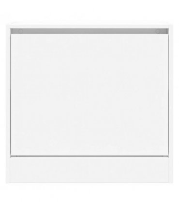 vidaXL Shoe Cabinet White 60x21x57 cm Engineered Wood — Size: 60 x 21 x 57 cm