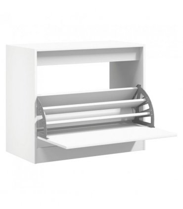 vidaXL Shoe Cabinet White 80x42x69 cm Engineered Wood — Size: 80 x 42 x 69 cm