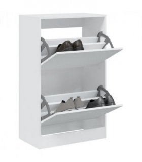 vidaXL Shoe Cabinet White 60x34x96.5 cm Engineered Wood — Size: 60 x 34 x 96.5 cm