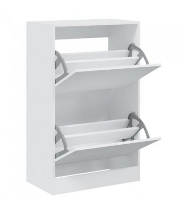 vidaXL Shoe Cabinet White 60x34x96.5 cm Engineered Wood — Size: 60 x 34 x 96.5 cm