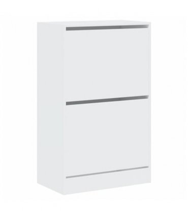 vidaXL Shoe Cabinet White 60x34x96.5 cm Engineered Wood — Size: 60 x 34 x 96.5 cm