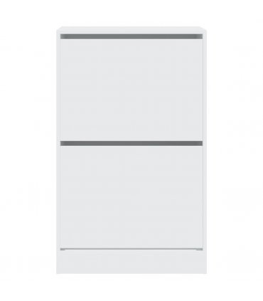 vidaXL Shoe Cabinet White 60x34x96.5 cm Engineered Wood — Size: 60 x 34 x 96.5 cm