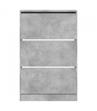 vidaXL Shoe Cabinet Concrete Grey 80x21x125.5 cm Engineered Wood — Size: 80 x 21 x 125.5 cm