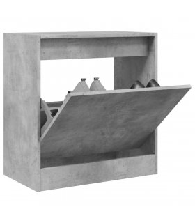 vidaXL Shoe Cabinet Concrete Grey 60x34x63.5 cm Engineered Wood — Size: 60 x 34 x 63.5 cm