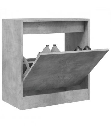 vidaXL Shoe Cabinet Concrete Grey 60x34x63.5 cm Engineered Wood — Size: 60 x 34 x 63.5 cm