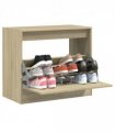vidaXL Shoe Cabinet Sonoma Oak 80x42x69 cm Engineered Wood — Size: 80 x 42 x 69 cm