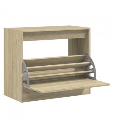 vidaXL Shoe Cabinet Sonoma Oak 80x42x69 cm Engineered Wood — Size: 80 x 42 x 69 cm