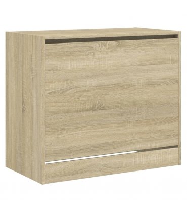 vidaXL Shoe Cabinet Sonoma Oak 80x42x69 cm Engineered Wood — Size: 80 x 42 x 69 cm