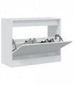 vidaXL Shoe Cabinet White 80x34x63 cm Engineered Wood — Size: 80 x 34 x 63 cm