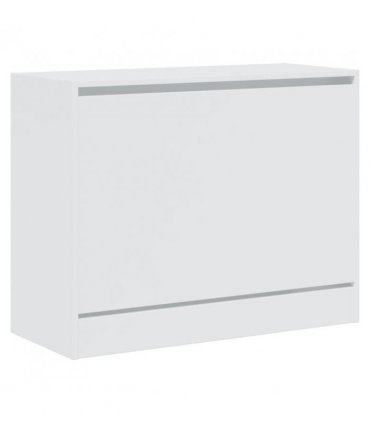 vidaXL Shoe Cabinet White 80x34x63 cm Engineered Wood — Size: 80 x 34 x 63 cm