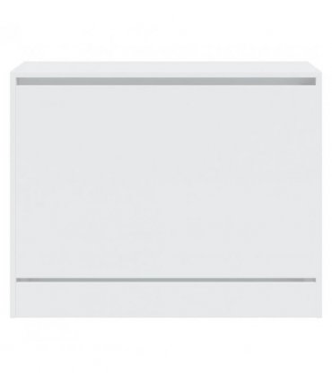vidaXL Shoe Cabinet White 80x34x63 cm Engineered Wood — Size: 80 x 34 x 63 cm