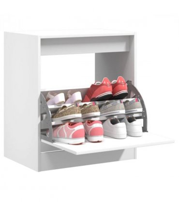 vidaXL Shoe Cabinet White 60x42x69 cm Engineered Wood — Size: 60 x 42 x 69 cm