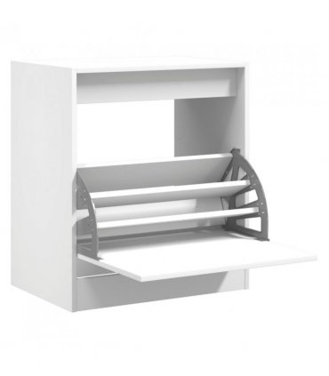 vidaXL Shoe Cabinet White 60x42x69 cm Engineered Wood — Size: 60 x 42 x 69 cm