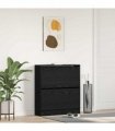 vidaXL Shoe Cabinet Black Oak 80 x 21 x 87.5 cm Engineered Wood