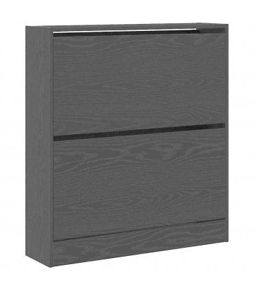 vidaXL Shoe Cabinet Black Oak 80 x 21 x 87.5 cm Engineered Wood