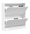 vidaXL Shoe Cabinet White 80x21x87.5 cm Engineered Wood — Size: 80 x 21 x 87.5 cm