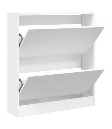 vidaXL Shoe Cabinet White 80x21x87.5 cm Engineered Wood — Size: 80 x 21 x 87.5 cm