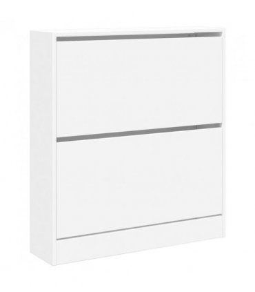 vidaXL Shoe Cabinet White 80x21x87.5 cm Engineered Wood — Size: 80 x 21 x 87.5 cm