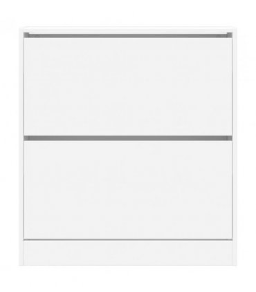 vidaXL Shoe Cabinet White 80x21x87.5 cm Engineered Wood — Size: 80 x 21 x 87.5 cm